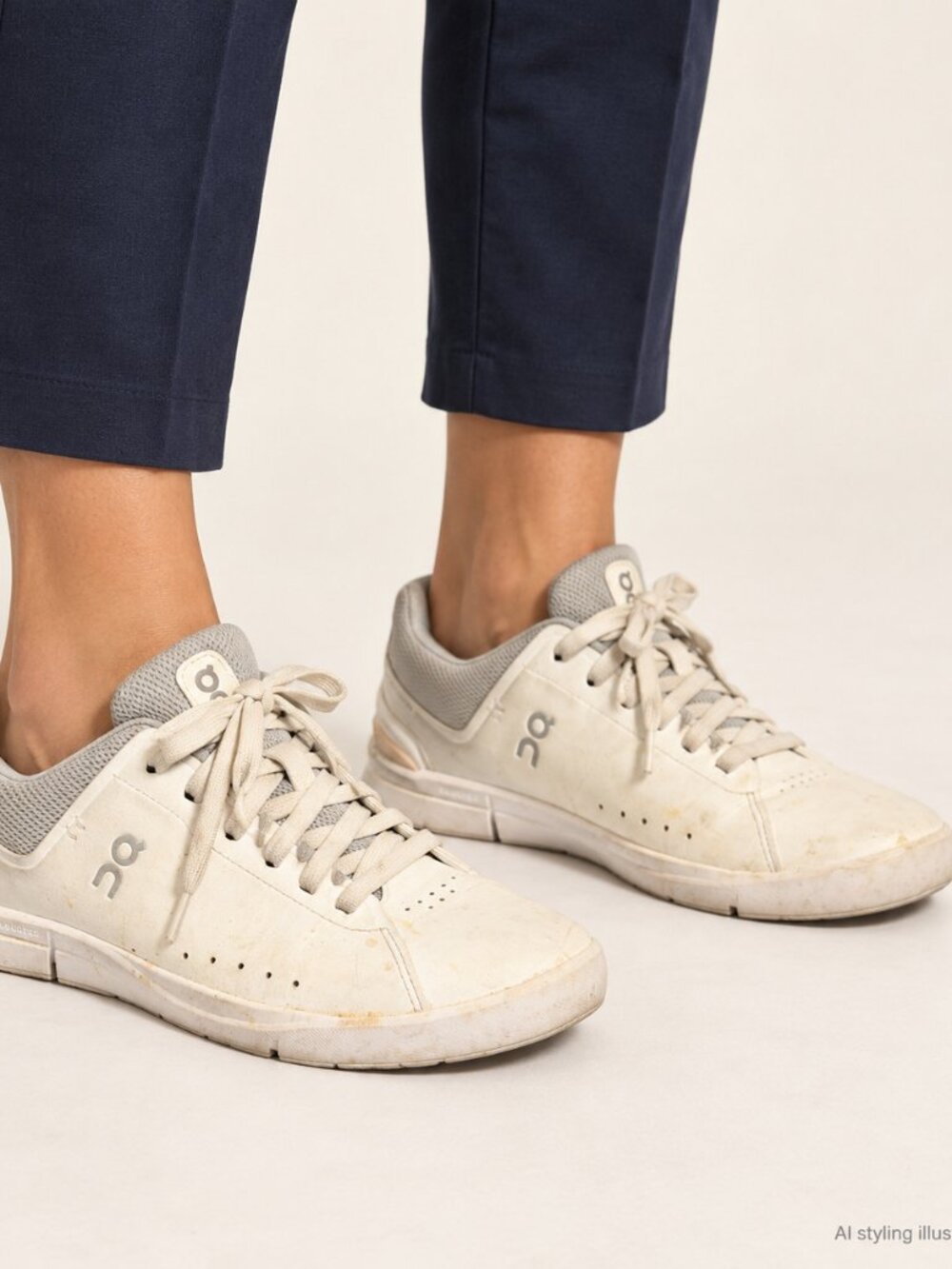 On THE ROGER White Ivory Low Top Sneakers Womens Size 9